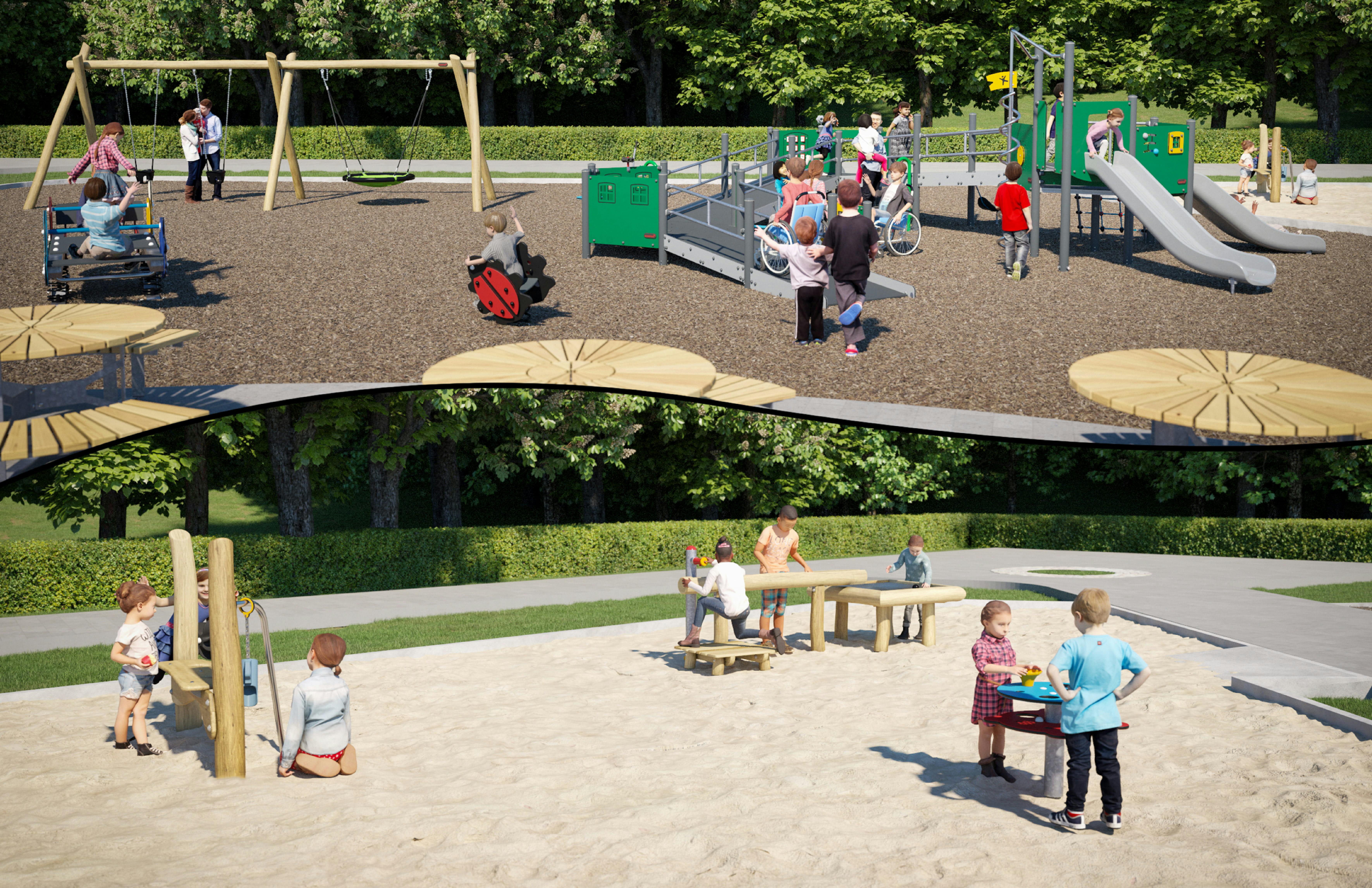 Playground A: Junior and Sand Play Areas