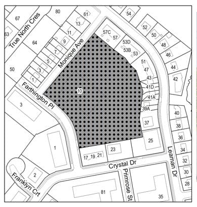 Gray Site - The Gray Arena site is a 4.7-acre corner lot with access off of Monique Avenue and Farthington Place in Dartmouth.