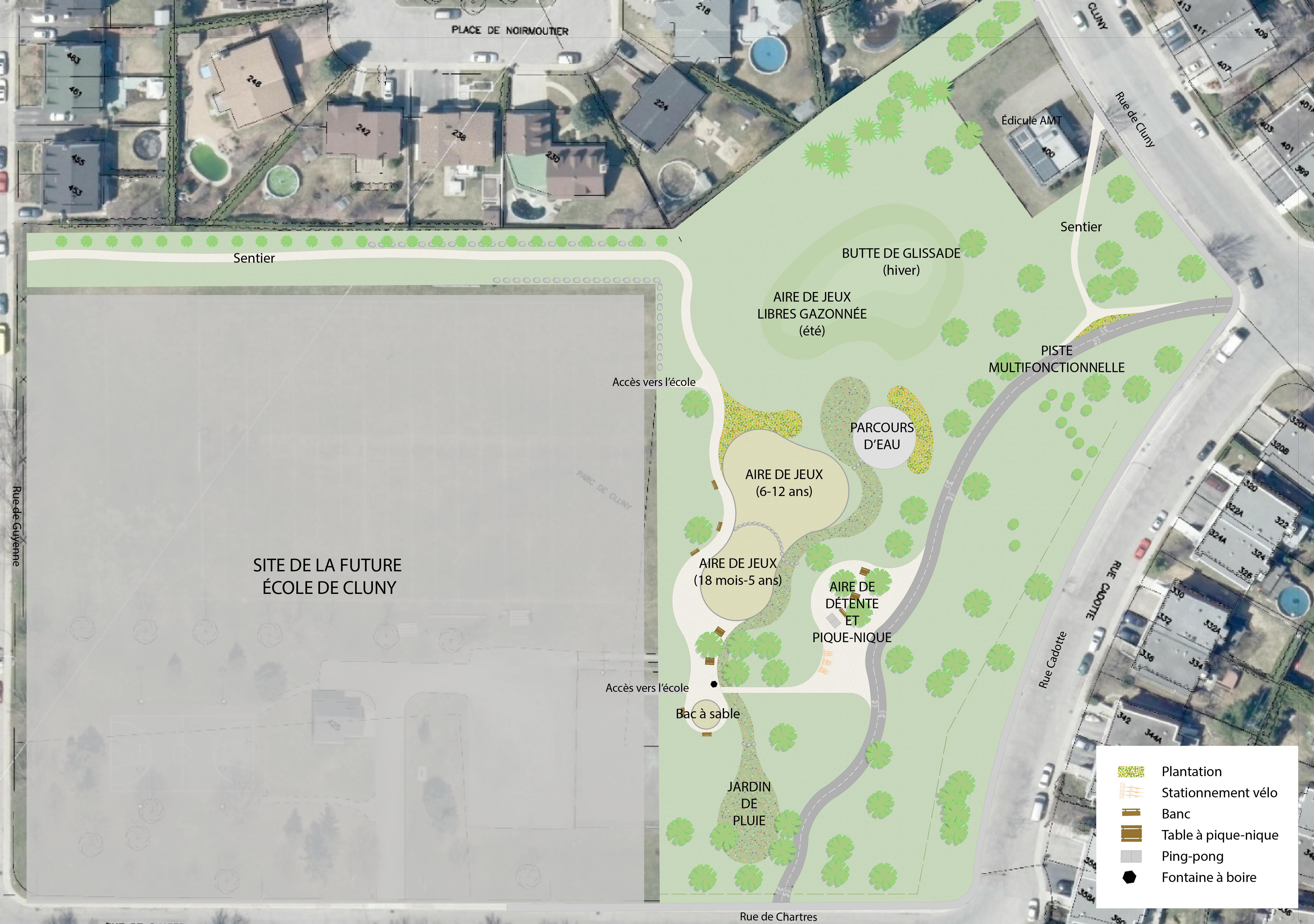 Plan final du parc-école de Cluny