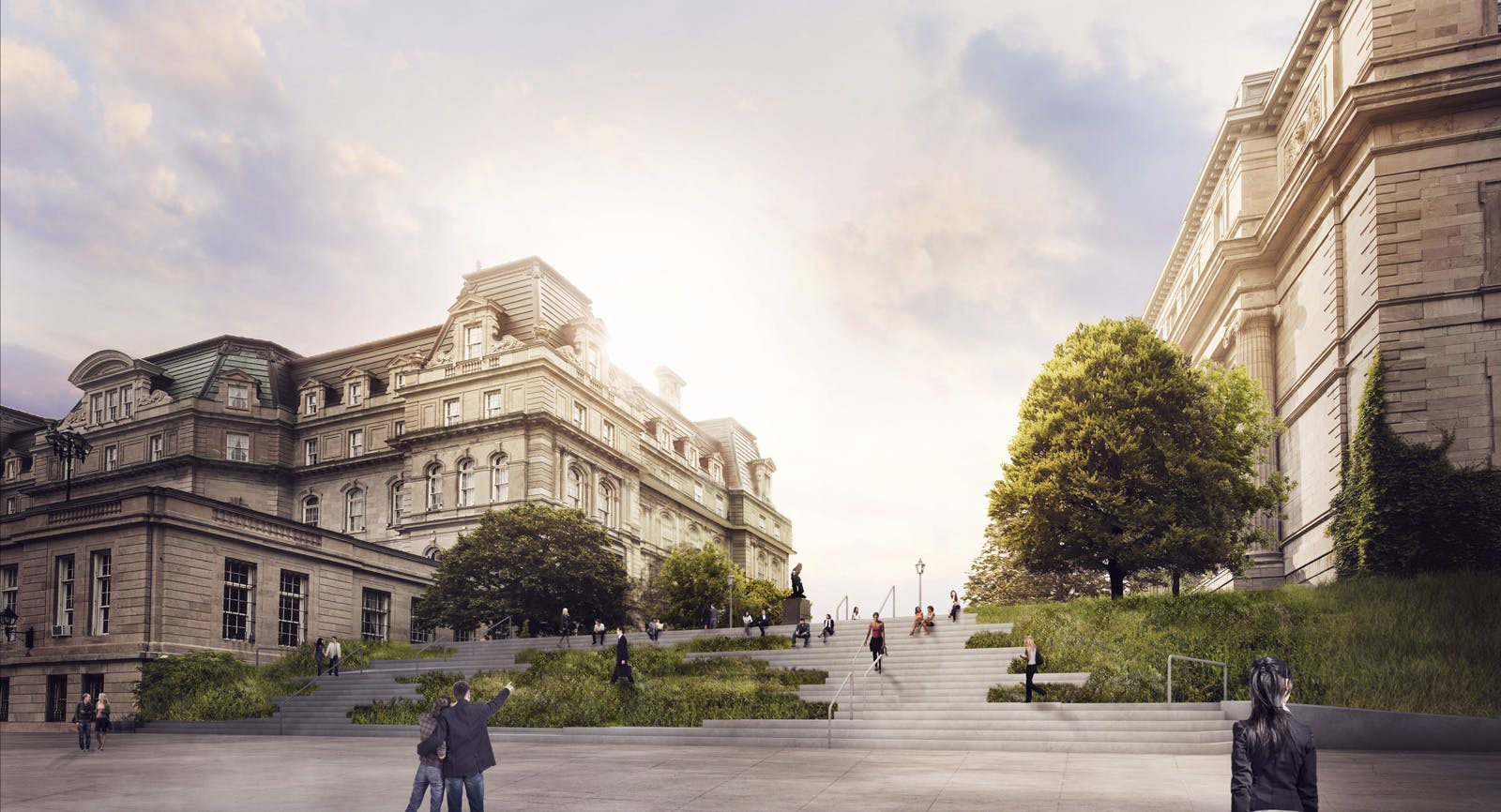 Vue depuis le champ de Mars – place Vauquelin