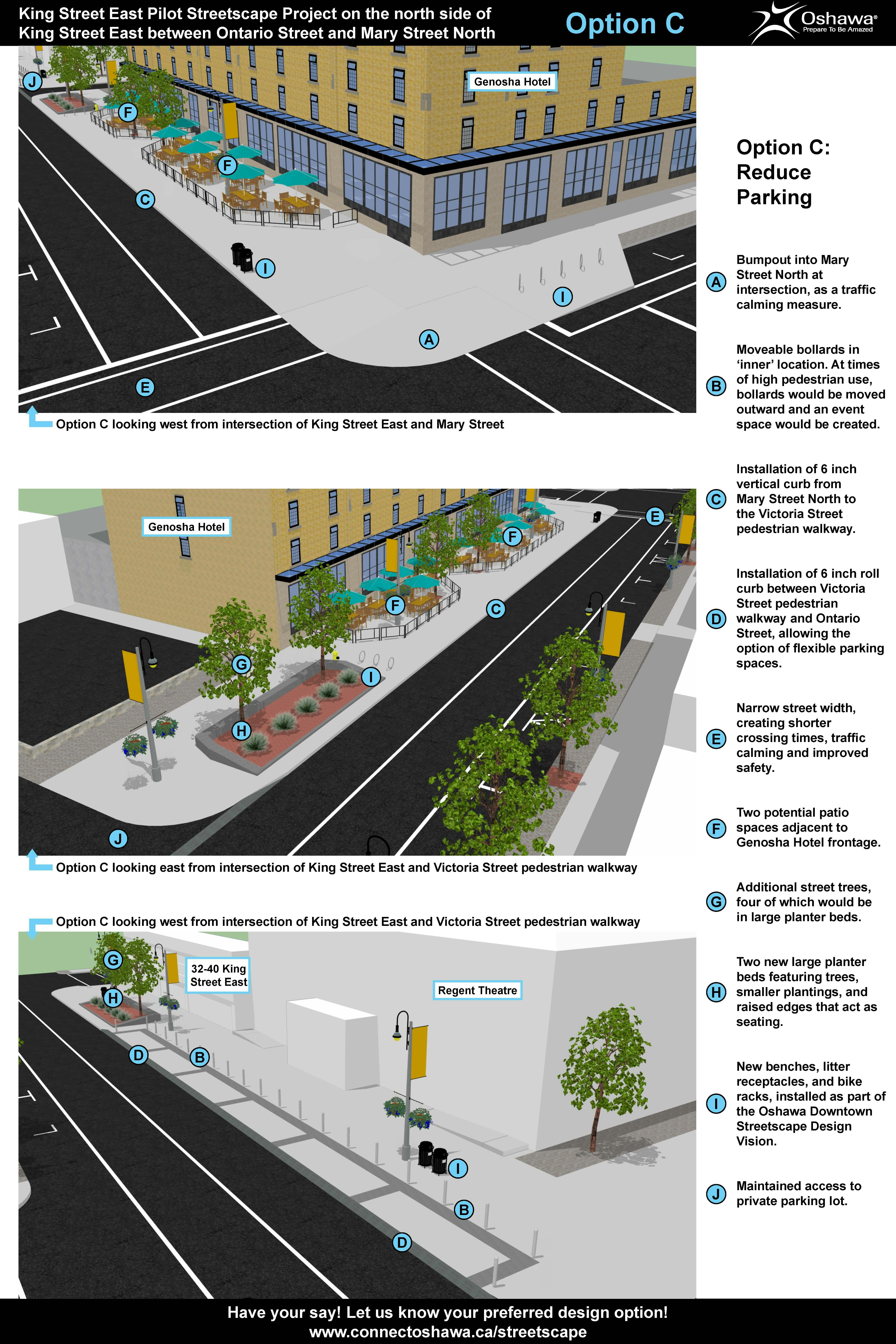 Option C (Reduced/Flexible 6 Parking): King Street East streetscape project