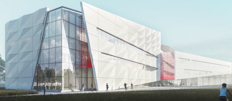 Concept Drawing of New Edmonton Lab Hub, from Southwest
