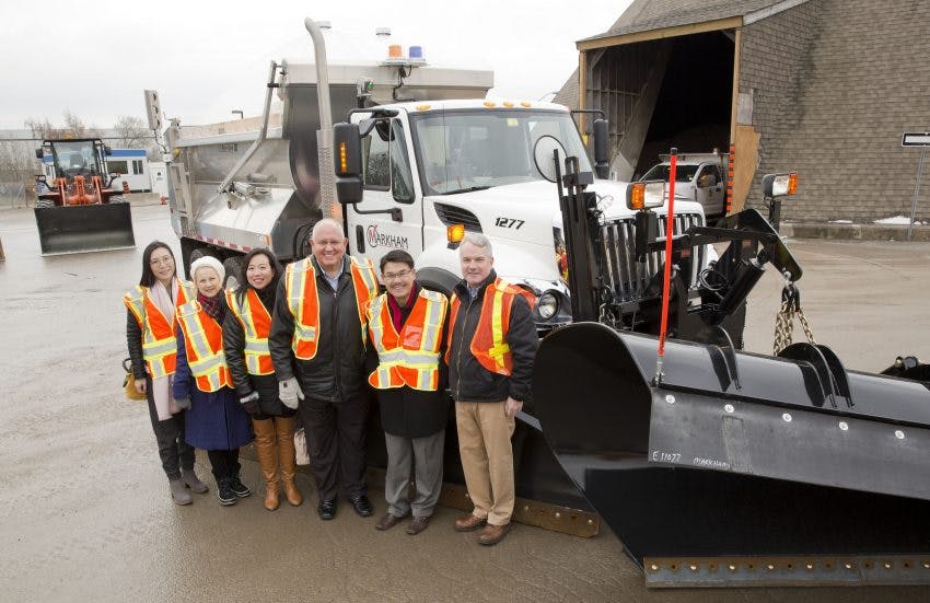 Ward 8 Councillor Isa Lee, (Former) Ward 1 Councillor Valerie Burke, Ward 6 Councillor Amanda Collucci, Mayor Frank Scarpitti, Ward 2 Councillor Alan Ho, Ward 1 Councillor Keith Irish