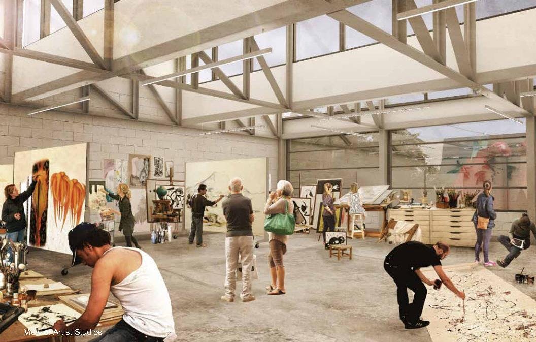 View of artists studios