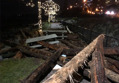 Photo Gallery of Storm 2018 Related Events and Activities, White Rock Pier  and Waterfront Storm Restoration