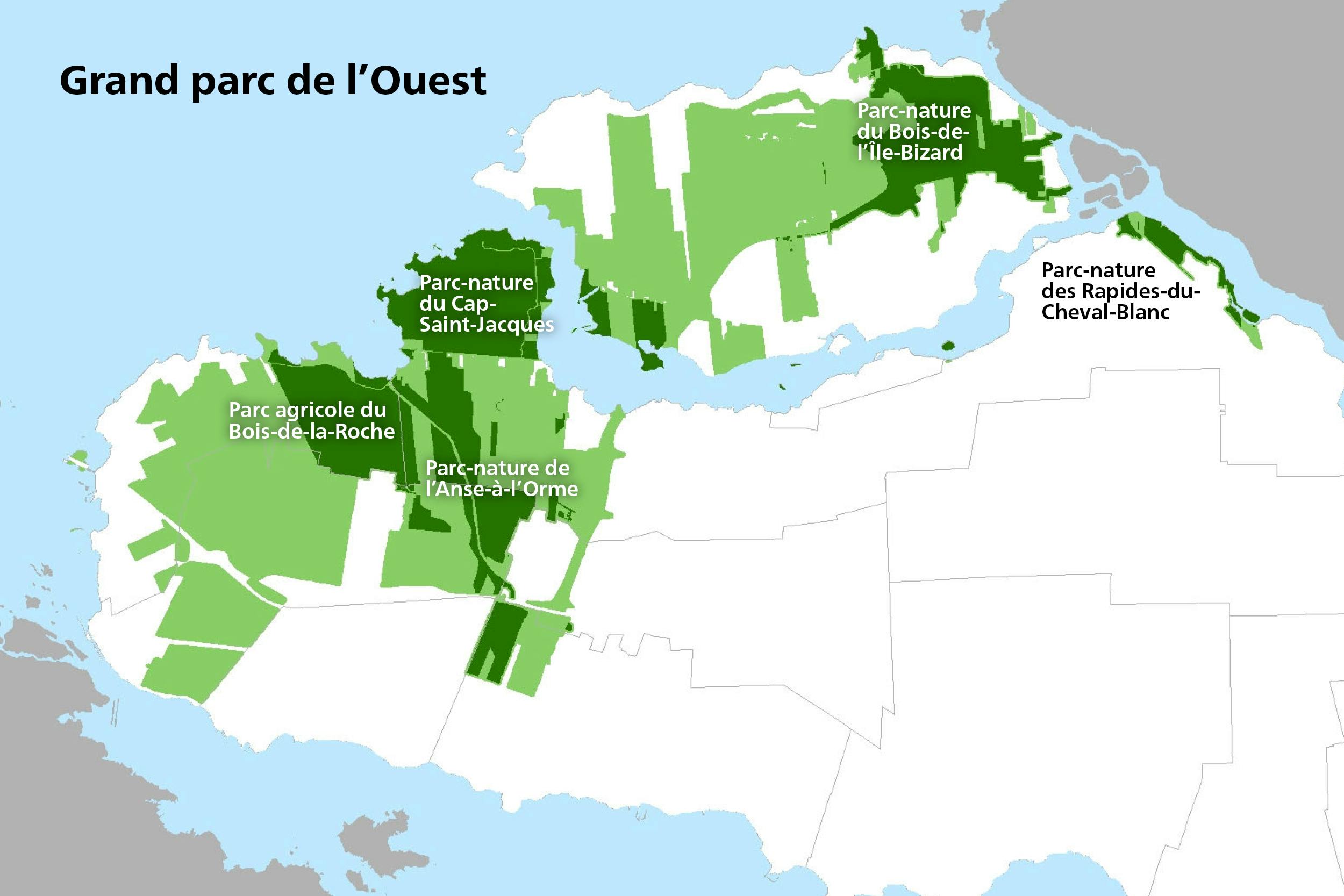 Carte du Grand parc de l'Ouest