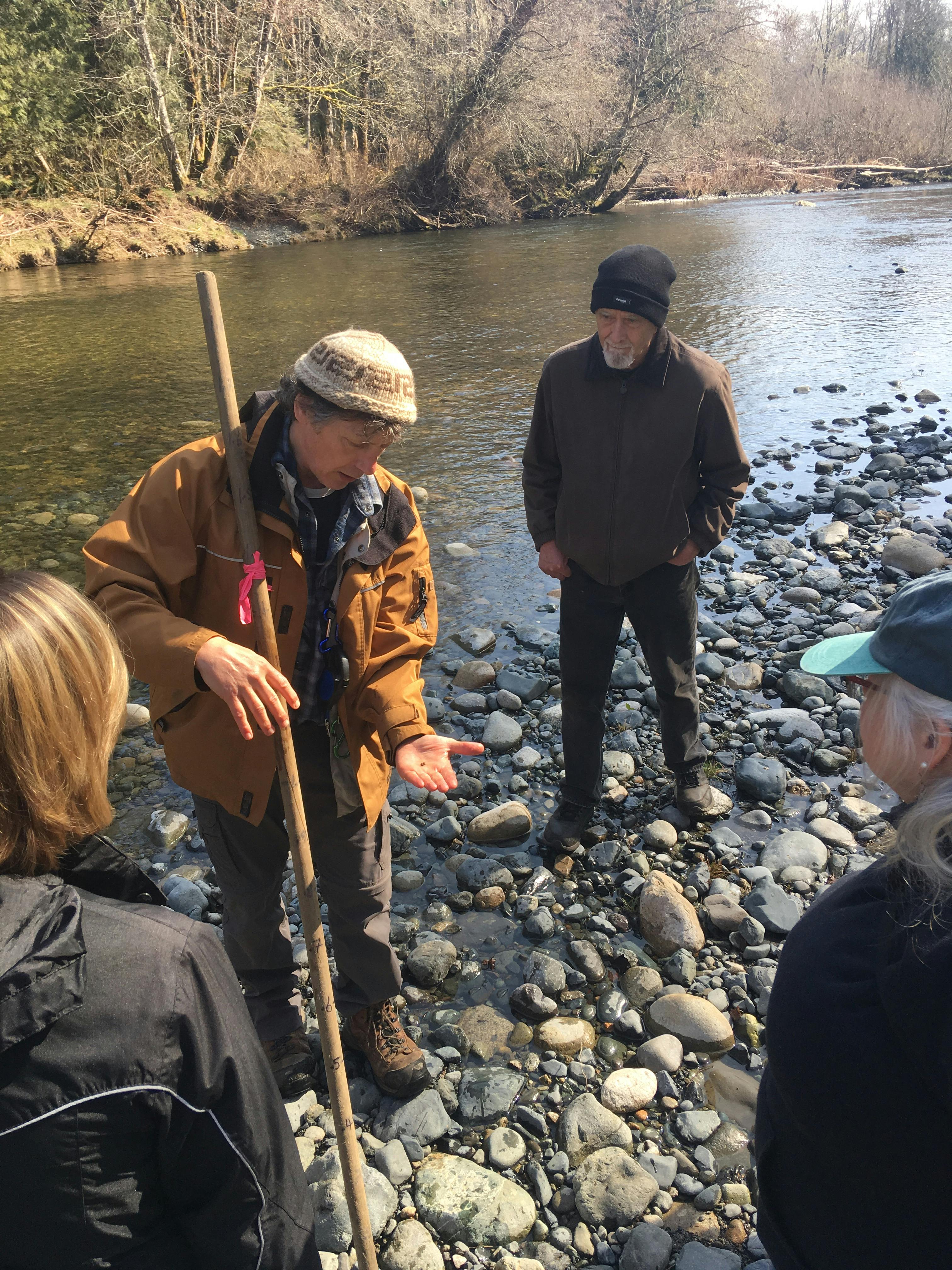 Biologist Dave Clough shares his knowledge on a 2019 Little Qualicum Stream Walk