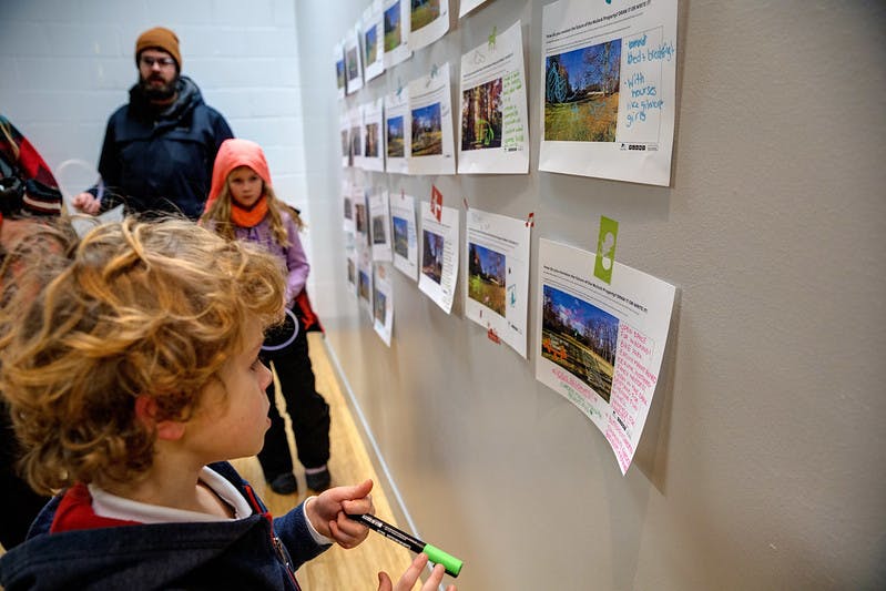 Children share their vision for the Mulock Property at the Mayor's Levee