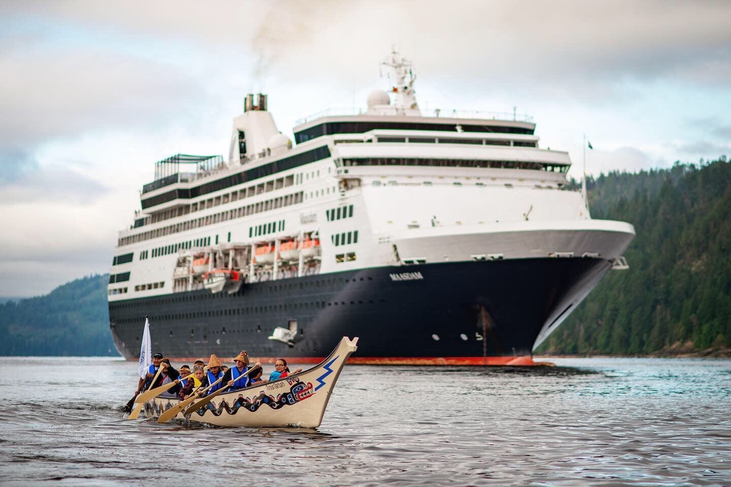 Tseshaht First Nation welcoming the MS Maasdam to Port Alberni