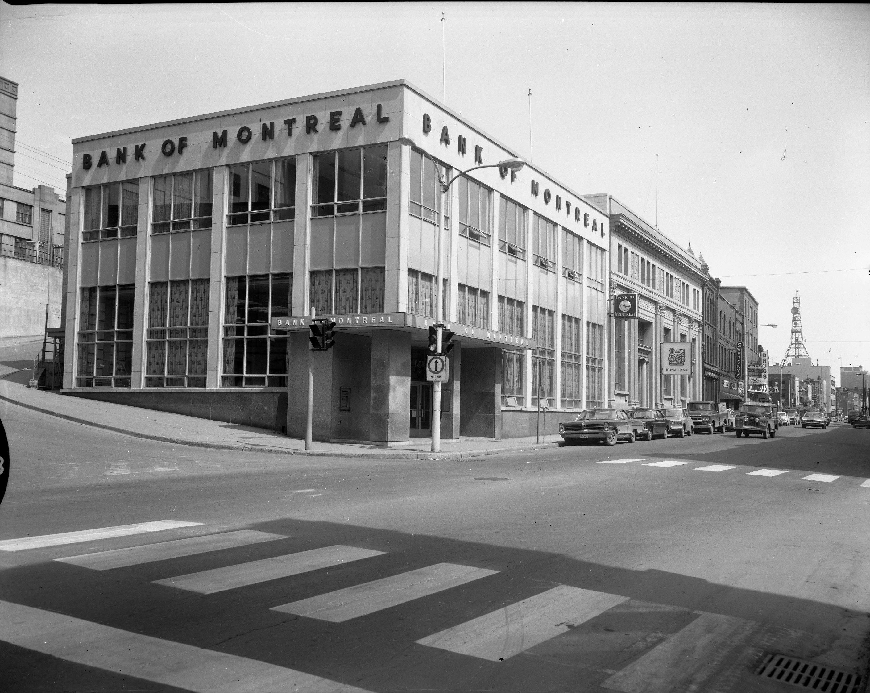 1960's: The Bank of Montreal Building at the corner of Water Street and McBride's Hill