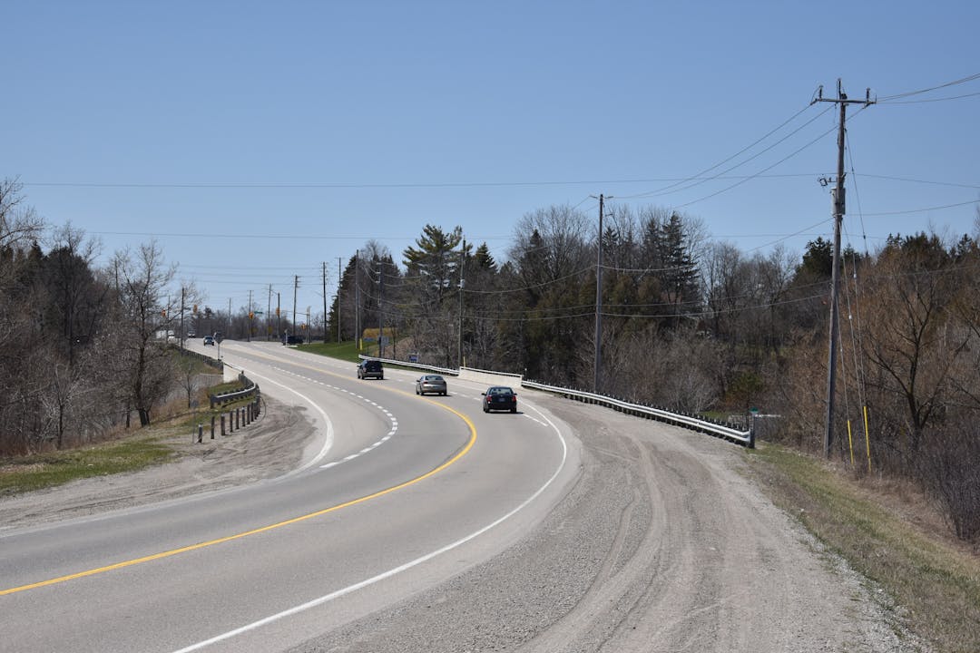 Maple Grove Road Improvements Photo showing the existing Ellis Creek Bridge on Maple Grove Road west of Hespeler Road
