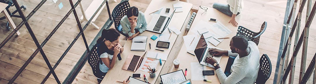 Young lawyers working in office