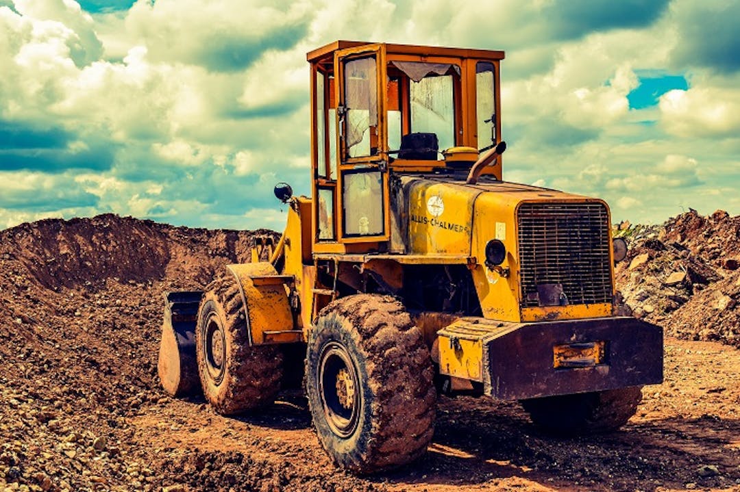 bull dozer at a landfill or construction site