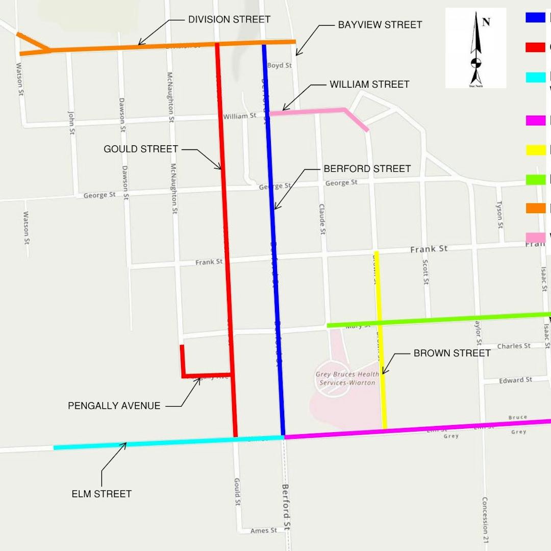 The Town of South Bruce Peninsula has hired a consulting engineering firm to provide detailed design engineering, project management, and construction administration services for water main, sanitary sewer, and storm sewer replacement, design of a sanitary sewage pumping station, and road reconstruction on a number of roads within the Wiarton settlement area of the Town.  The Consultant will be initiating the design aspects of the work in mid-July, and properties within the study area will receive the attached notice, hand-delivered to their residences by the Consultant in the coming days.  Questions regarding the project can be directed to Paul Hausler, R.J. Burnside & Associates Limited, by phone at 705-797-4289 or by email at  paul.hausler@rjburnside.com 