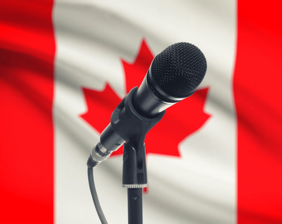 Canada Flag with Mic
